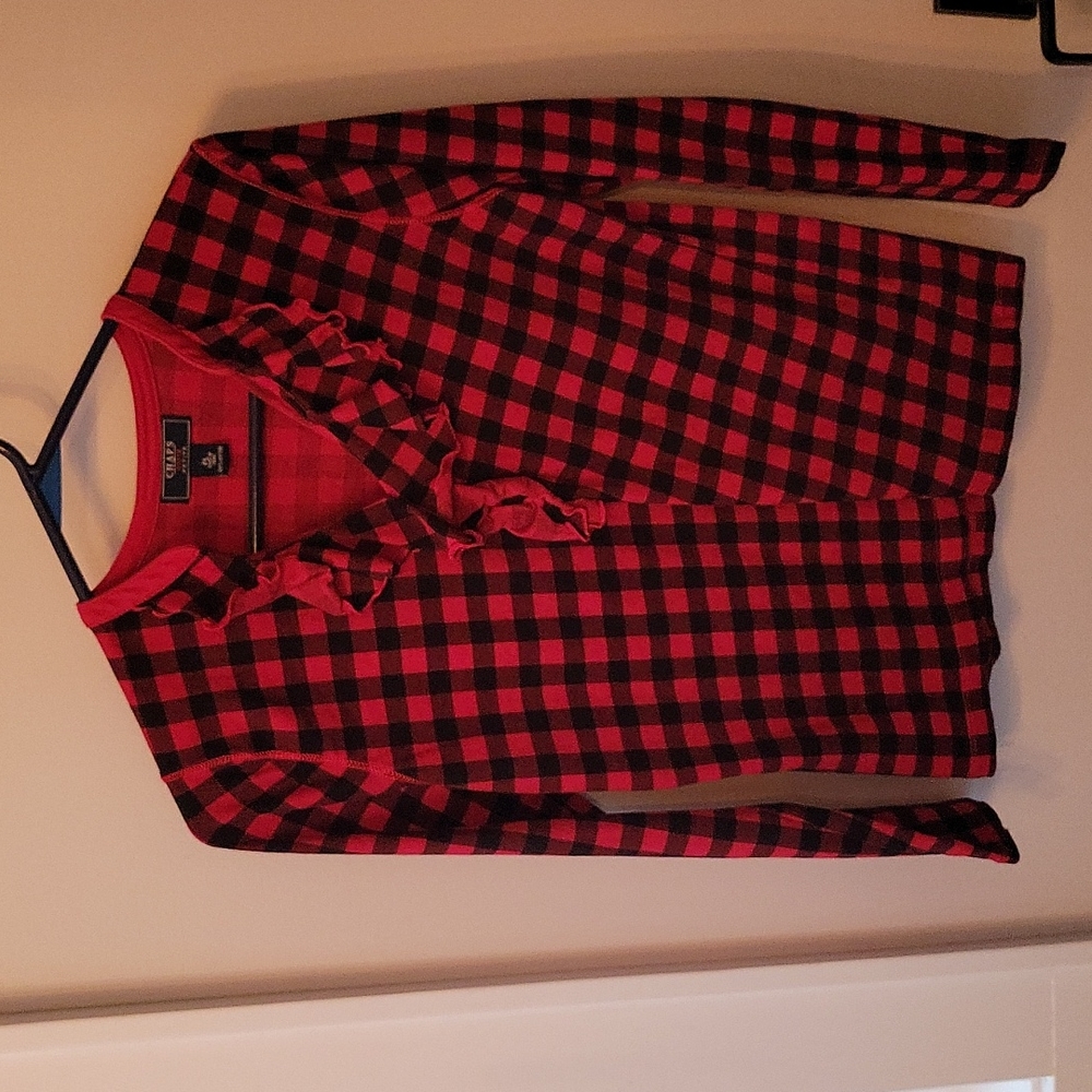 Red and black plaid chaps shirt